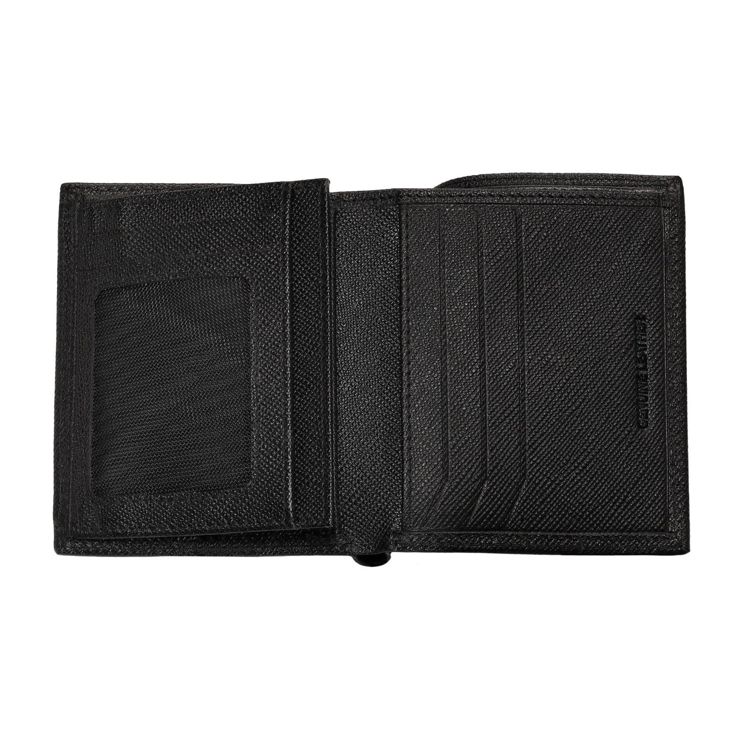 Zippo Saffiano Tri-Fold Wallet 10 Cards Slots Leather Black 2007073 Free Delivery