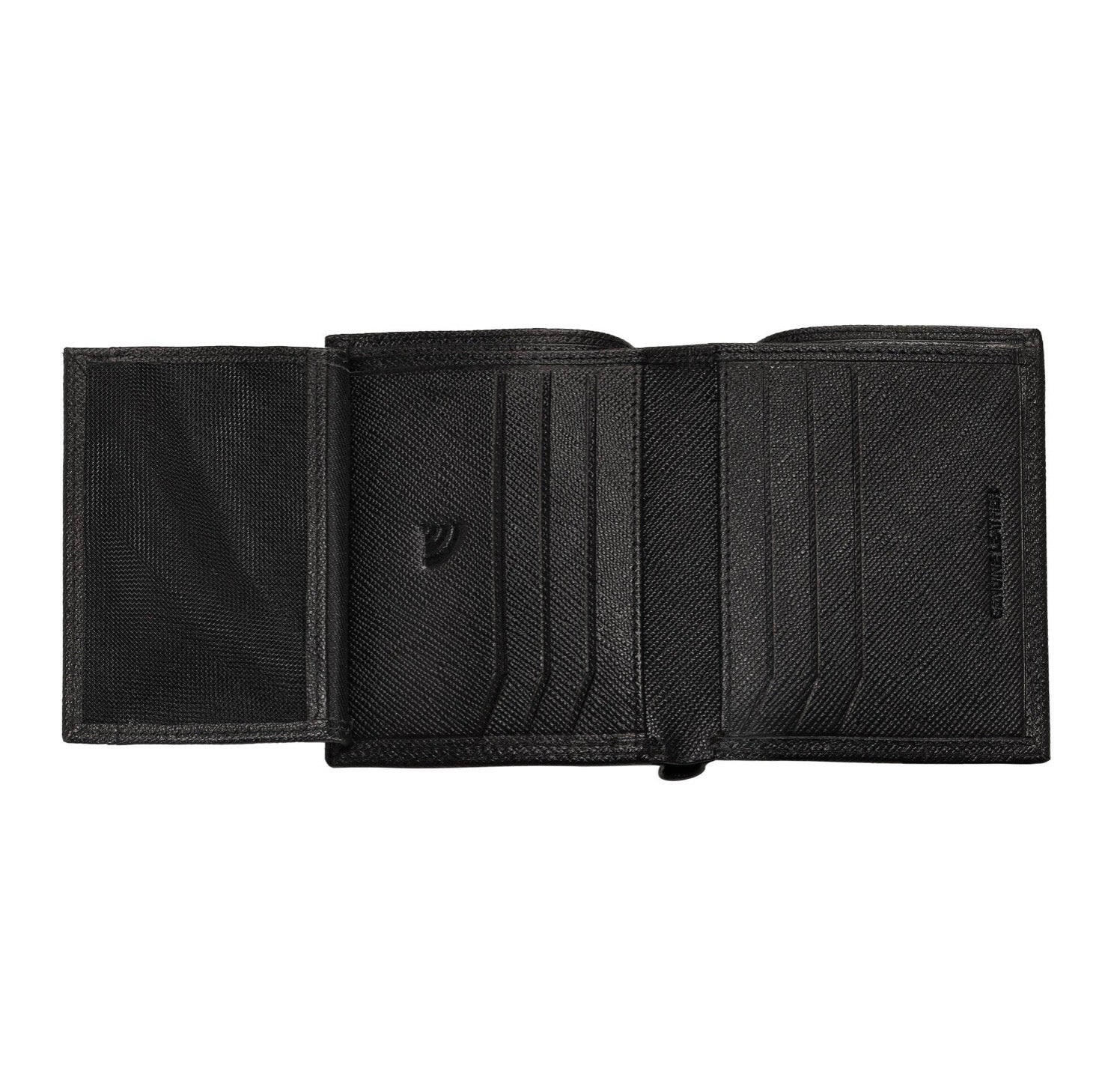Zippo Saffiano Tri-Fold Wallet 10 Cards Slots Leather Black 2007073 Free Delivery
