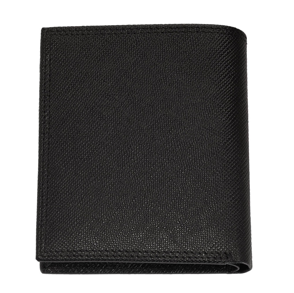 Zippo Saffiano Tri-Fold Wallet 10 Cards Slots Leather Black 2007073 Free Delivery