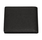 Black Zippo Saffiano leather credit card wallet with multiple card slots and sleek design.