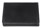 Black Zippo leather business card wallet with Nappa leather finish, compact and sleek for carrying cards.