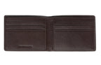 Brown Zippo credit card wallet made of Nappa leather, featuring a slim design and multiple card slots.