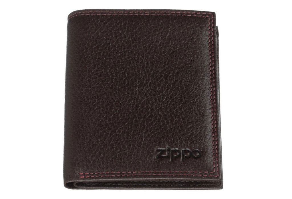 Zippo Tri-Fold Wallet Brown Nappa Leather 2006048 Free Delivery