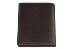 Brown Zippo tri-fold wallet made of Nappa leather with multiple card slots and a sleek, classic design.