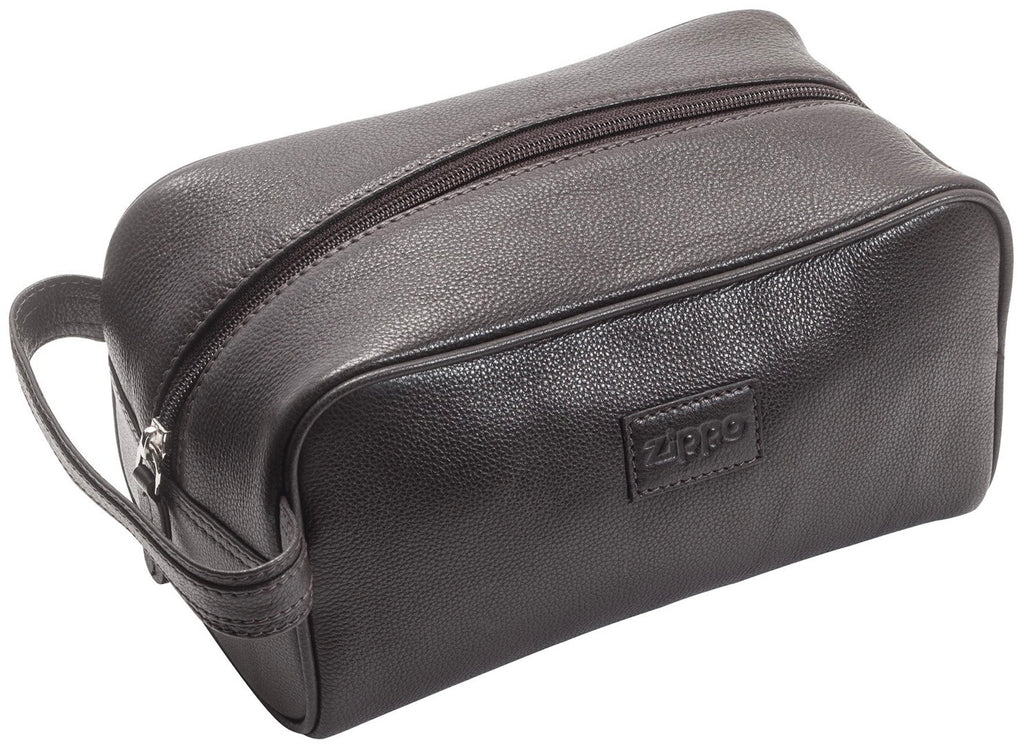 Zippo Toiletry Bag Mocha Brown Leather 2005417 Free Delivery
