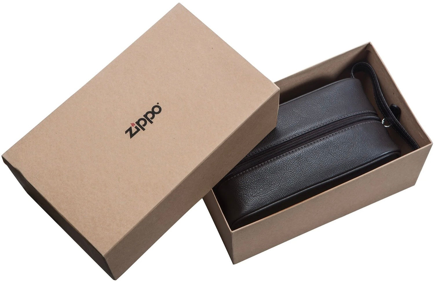 Zippo Toiletry Bag Mocha Brown Leather 2005417 Free Delivery