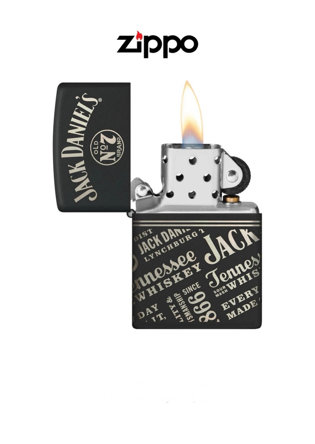 Zippo Lighter 218C Jack Daniels 46279 Windproof Lifetime Guarantee Free Delivery