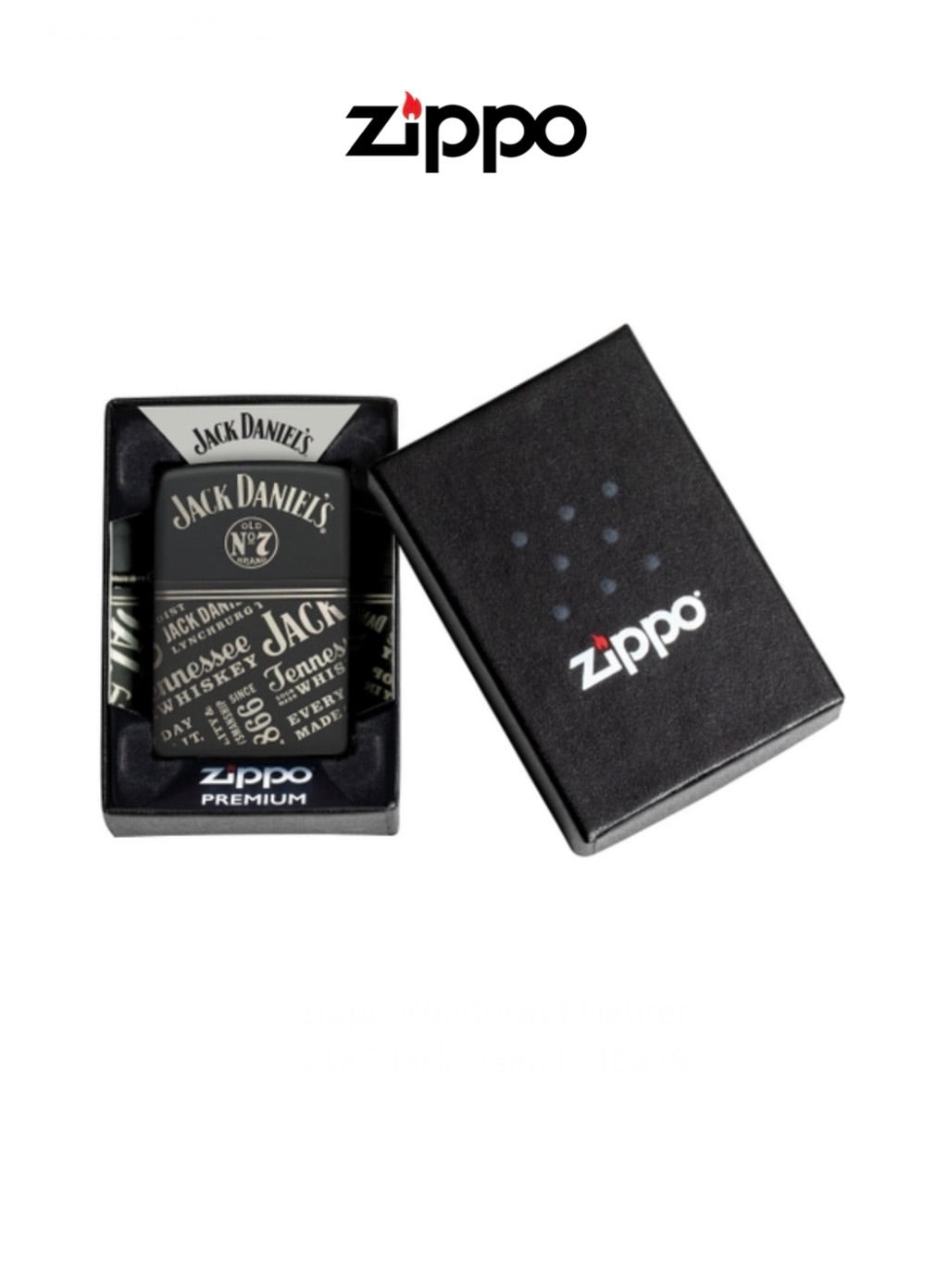Zippo Lighter 218C Jack Daniels 46279 Windproof Lifetime Guarantee Free Delivery
