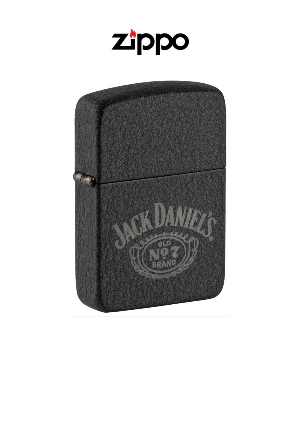 Zippo Lighter Jack Daniels No 7 Design 46796 Windproof Lifetime Guarantee Free Delivery