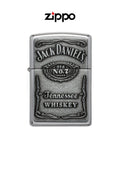 Zippo Lighter Jack Daniels Chrome Label Emblem 250JD427 Windproof Lifetime Guarantee Free Delivery