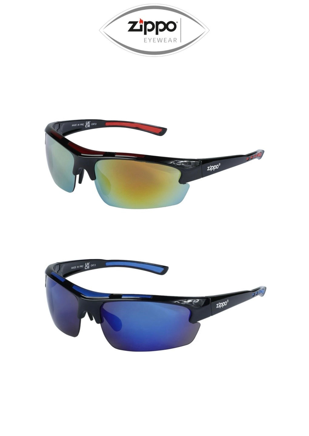 Zippo Sunglasses OS37-01 OS37-02 UV400 Protection Polycarbonate Lens & Frame