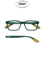 Zippo unisex rectangular reading glasses with Italian design, non-prescription lenses, sleek and stylish for everyday wear.