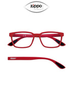 Zippo brand reading glasses with Italian design, non-prescription, featuring a sleek, stylish frame and clear lenses.