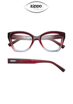 Zippo brand reading glasses with Italian design, non-prescription lenses, featuring a sleek, stylish look in black.