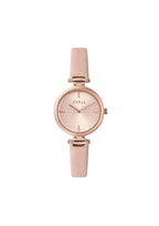 Furla ladies watch with a sleek silver dial and leather strap, showcasing elegant design and brand logo.