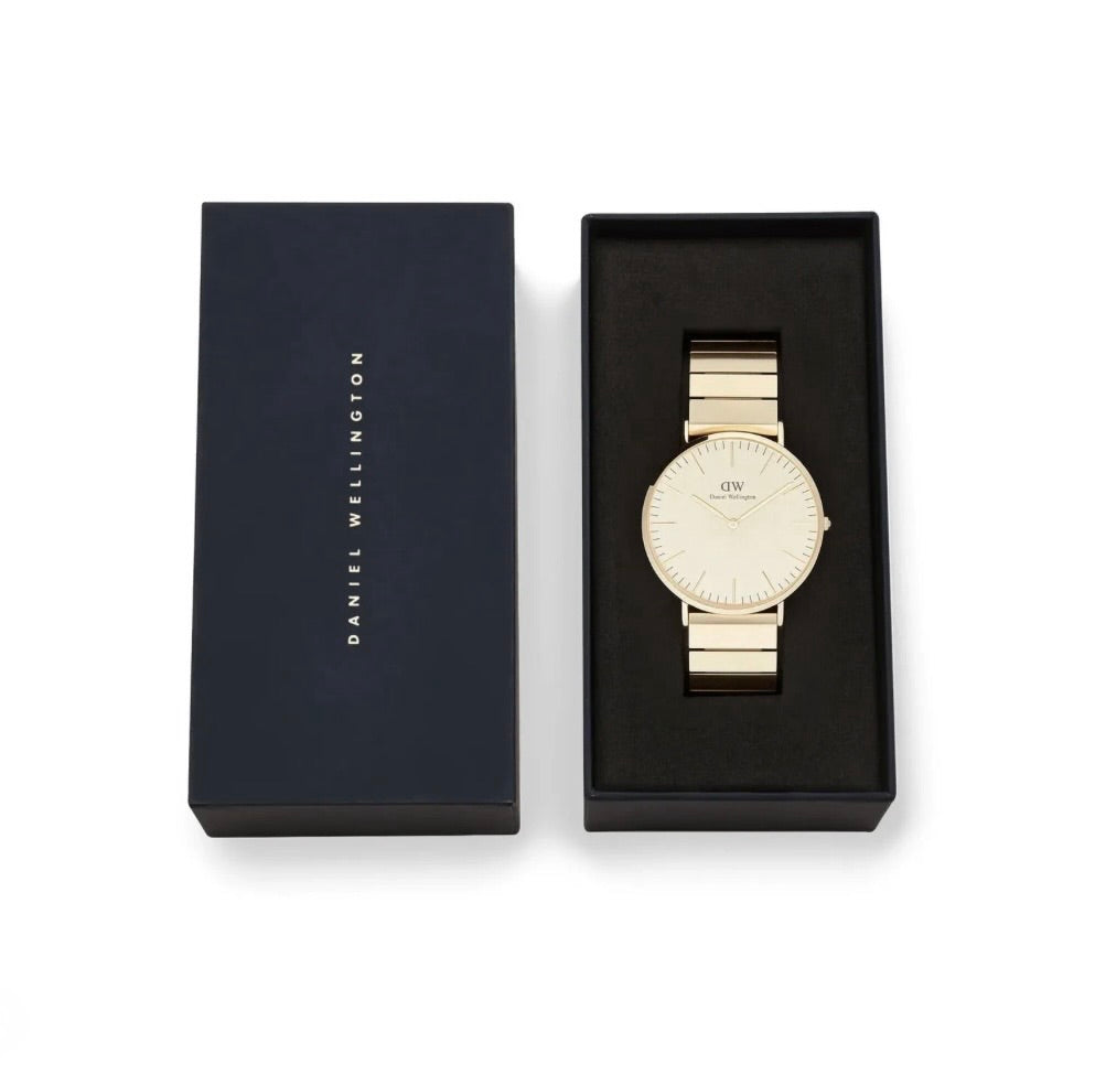 Daniel Wellington Mens Watch Classic Piano Link Gold Unitone DW00100779