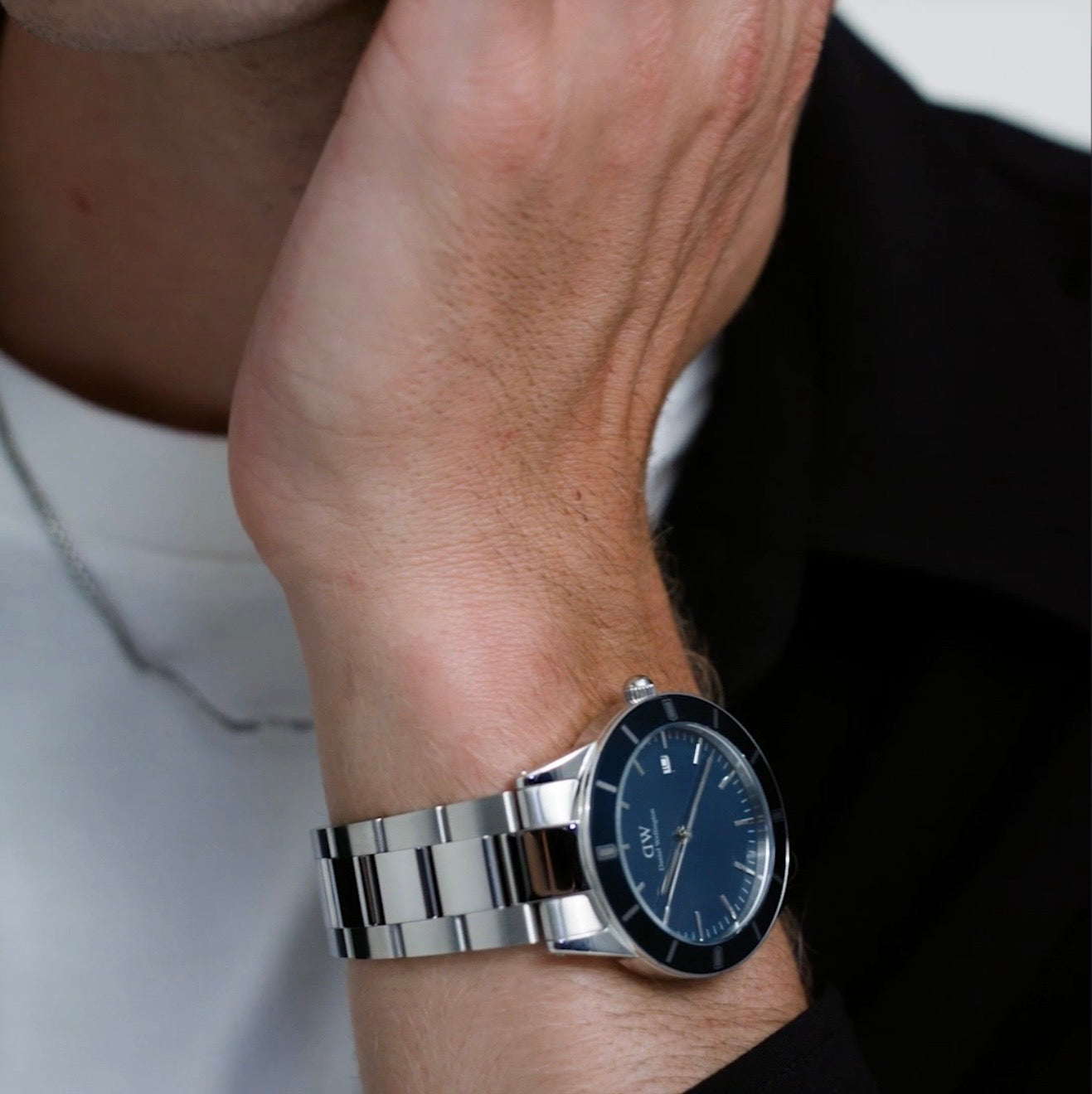 Daniel Wellington Mens Watch Iconic Paradigma Link Blue Enamel DW00100820