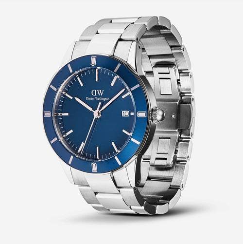 Daniel Wellington Mens Watch Iconic Paradigma Link Blue Enamel DW00100820
