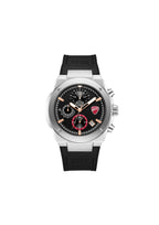 Ducati men's Touring Chronograph watch with black dial and stainless steel band, featuring multiple subdials and sporty design.