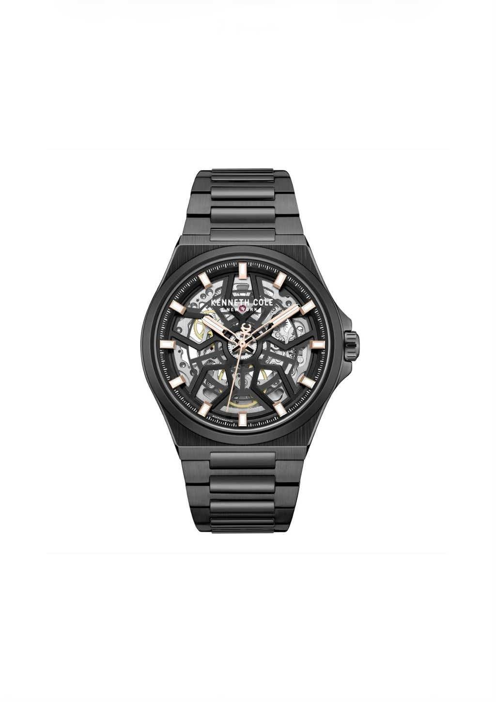 Kenneth Cole Mens Watch Black Skeleton Automatic KCWGY0065303