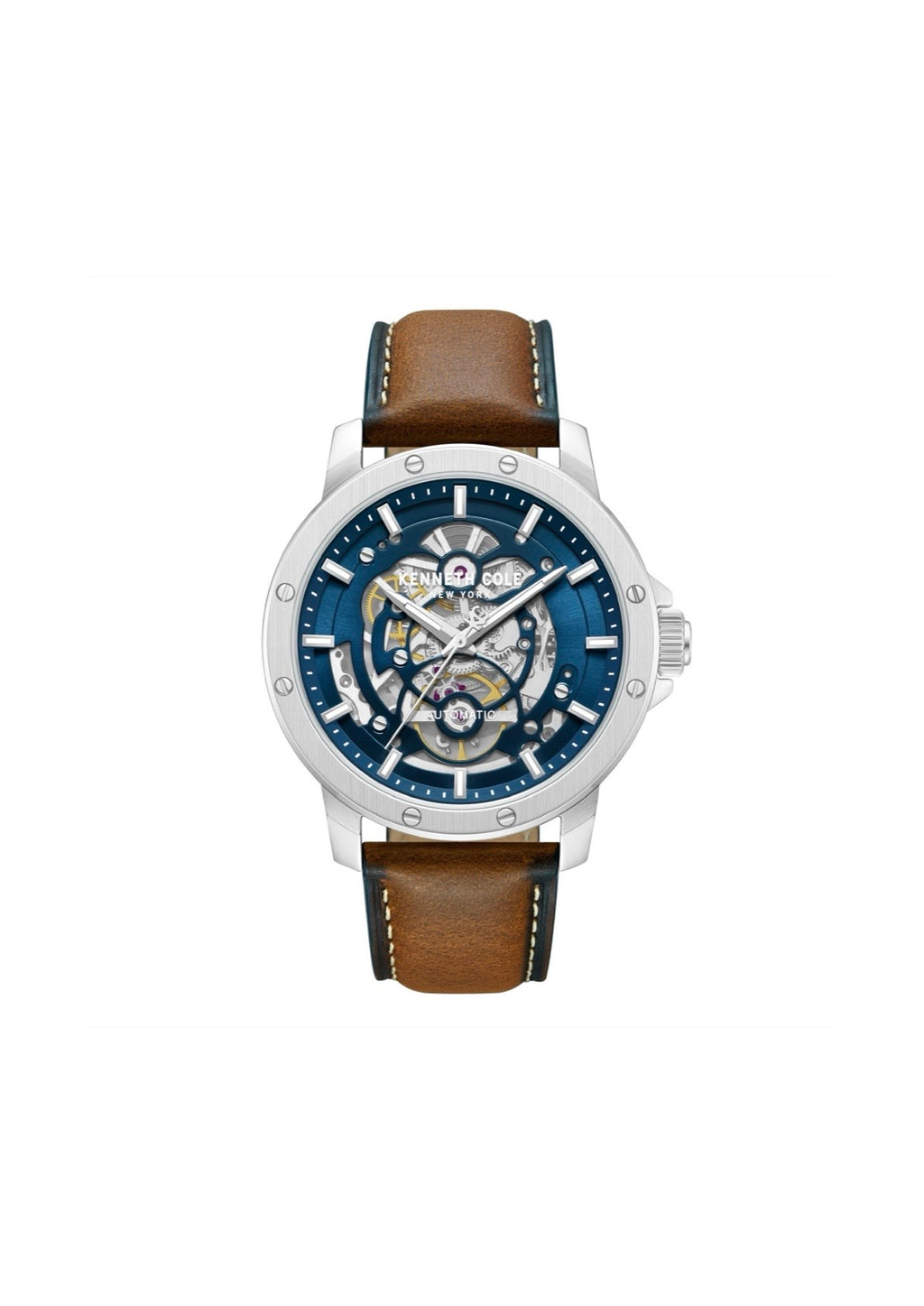 Kenneth Cole Mens Watch Silver Harrison Skeleton Automatic KCWGX0088905