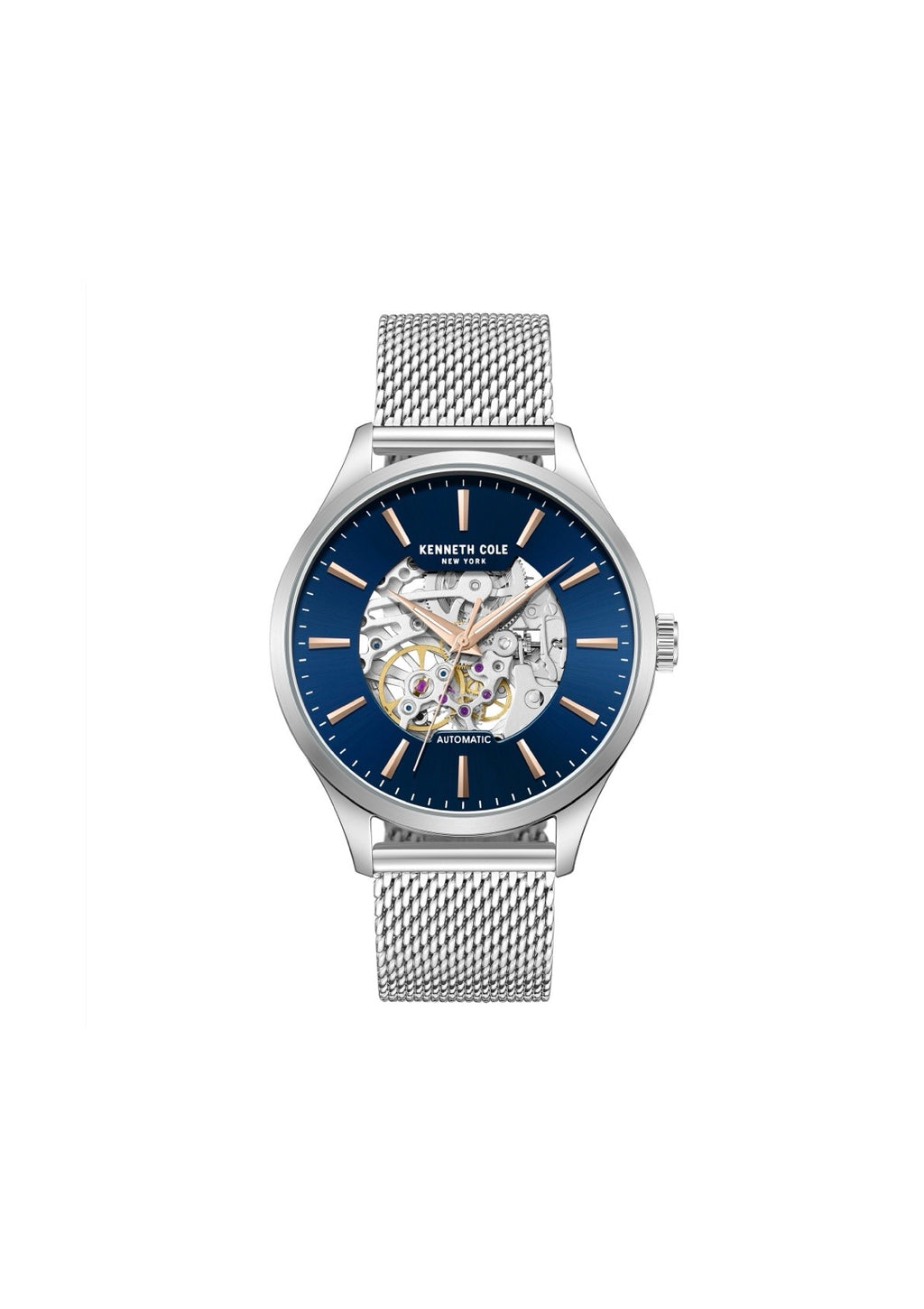 Kenneth Cole Mens Watch Brooklyn Silver Skeleton Automatic KCWGY0064101