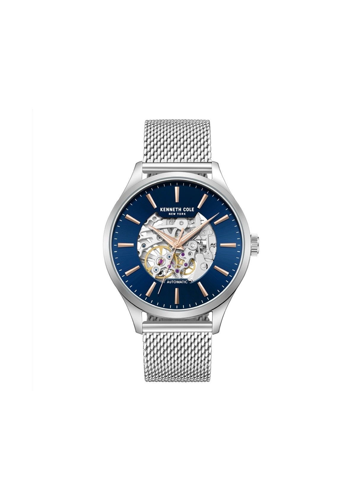 Kenneth Cole Mens Watch Brooklyn Silver Skeleton Automatic KCWGY0064101