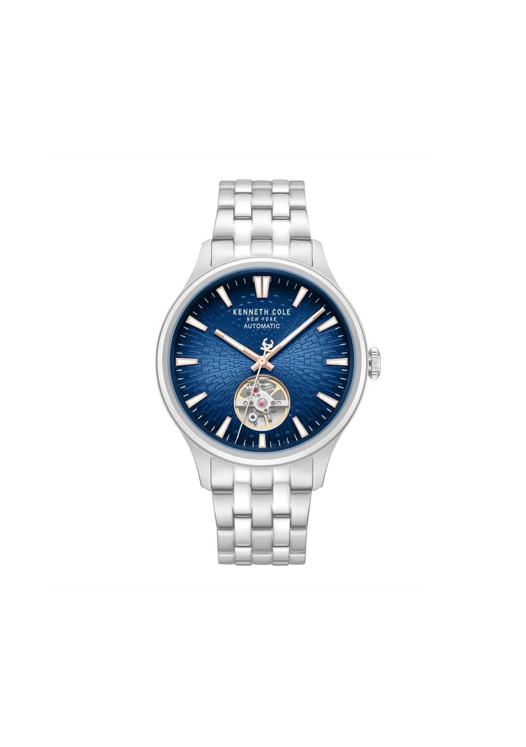 Kenneth Cole Mens Watch Newport Silver Skeleton Automatic KCWGY0098005