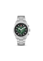 Swiss Military Hanowa men's Navalus Pro chronograph Swiss-made watch with black dial and stainless steel bracelet.