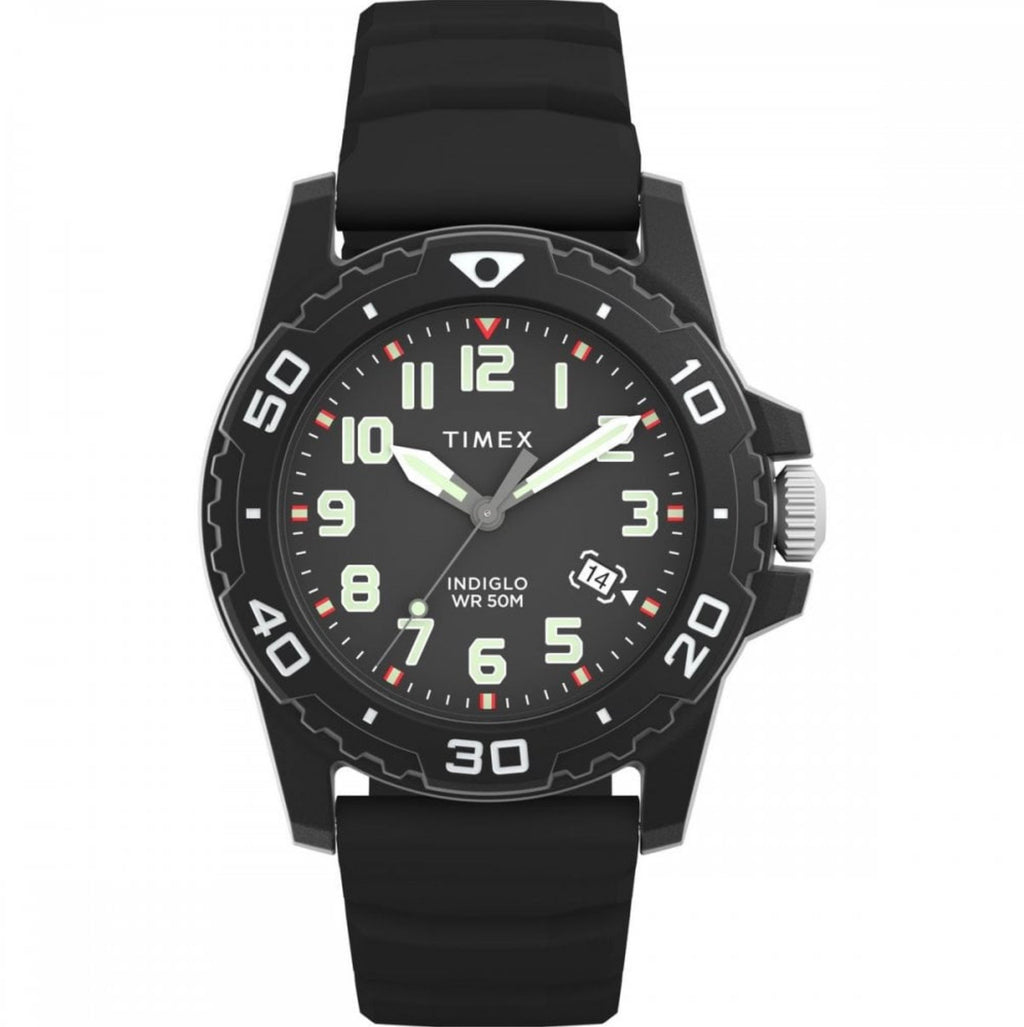 Timex Mens Watch Divers Style Black Silicone Strap Quartz TW5M61200 - Maxis Retail Ltd