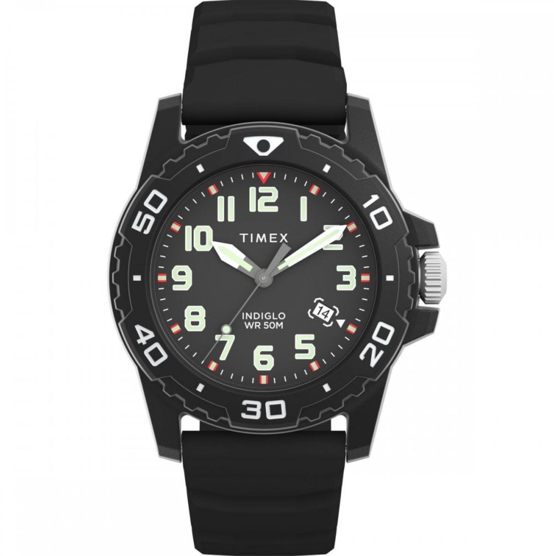 Timex Mens Watch Divers Style Black Silicone Strap Quartz TW5M61200 - Maxis Retail Ltd