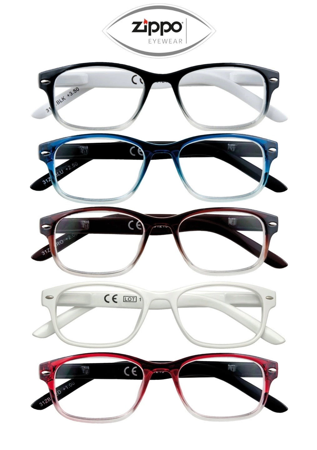Zippo Unisex Non-Prescription Reading Glasses 31Z-B1