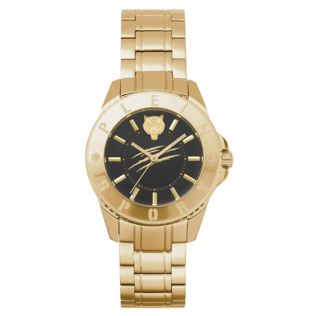 Philipp Plein Sport Watch Ladies Glam Black Dial Gold Case Quartz PSKBA0923