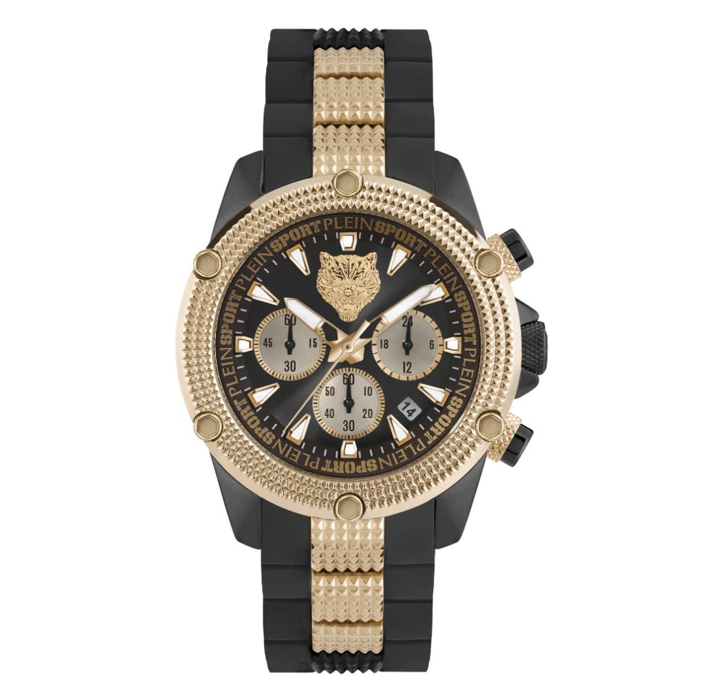 Philipp Plein Sport Watch Mens Hurricane Chronograph Black Dial Black Case Quartz PSDBA0523