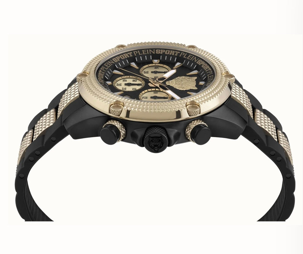 Philipp Plein Sport Watch Mens Hurricane Chronograph Black Dial Black Case Quartz PSDBA0523