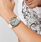 Philipp Plein Sport Mens Wildcat Chronograph Watch White Dial PSGBA0123