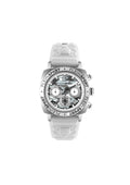 Philipp Plein Sport Watch Mens Wildcat Chronograph White Dial Silver Case Quartz PSGBA0123