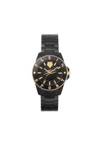 Philipp Plein Sport women's watch with black dial and case, quartz movement, stylish and modern design.