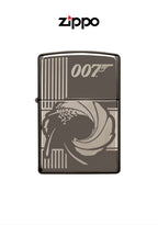 Zippo Lighter James Bond 007 150 Bond BT with classic metallic finish and engraved James Bond logo, designed for collectible use.