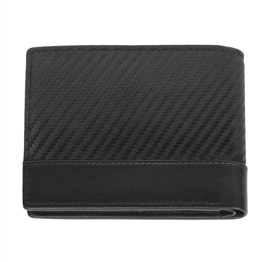 Zippo Carbon Fibre Pattern Black Leather Wallet 2007995