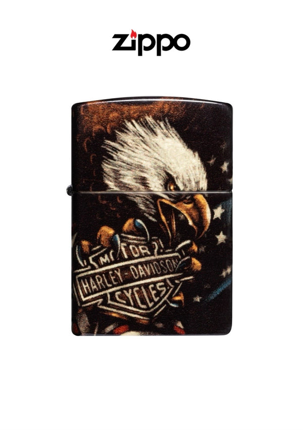 Zippo Harley Davidson limited edition 2026 lighter with detailed Harley logo design on brushed metal surface.