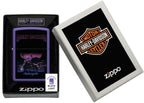 Zippo Lighter Harley Davidson Black Light Motorcycle Design 60007424