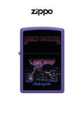 Zippo Lighter Harley Davidson Black Light Motorcycle Design 60007424