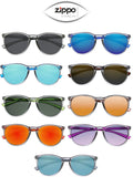 Choice of nine Zippo sunglasses OB142 with UV400 protection. Designed for stylish outdoor wear.