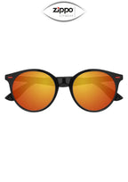 Zippo sunglasses OB70-03 with UV400 protection, featuring black frames and dark tinted lenses, showcasing stylish eyewear.