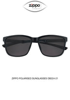 Zippo OB224 polarised sunglasses with slim rectangular frame and UV400 lenses