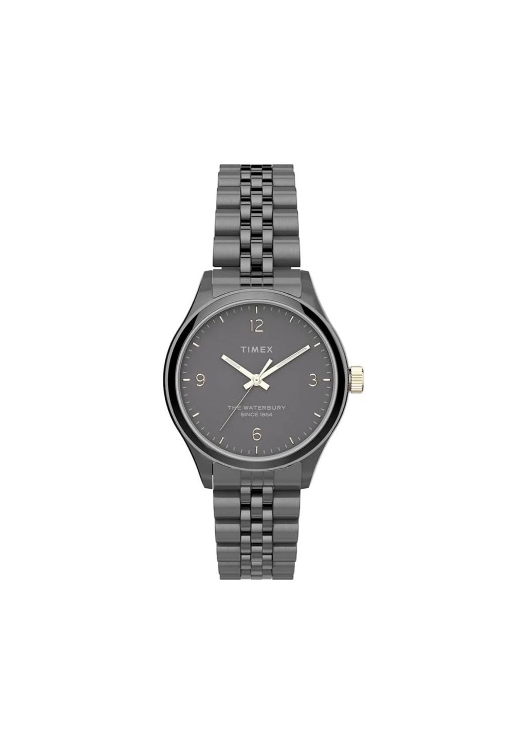 Timex Ladies Waterbury Watch TW2T74900 featuring a classic design with a round dial and leather strap.