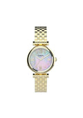 Timex Ladies Parisienne Watch TW2T78900 with a sleek silver dial and stainless steel bracelet, stylish women's wristwatch.