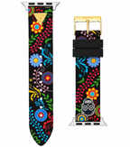 Guess ladies replacement watch strap for Apple Watch 38-40mm, stylish and comfortable accessory in black with buckle detail.