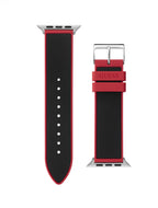 Guess men's replacement watch strap for Apple Watch 42-44mm, stylish silicone band compatible with Guess and Apple Watch models.